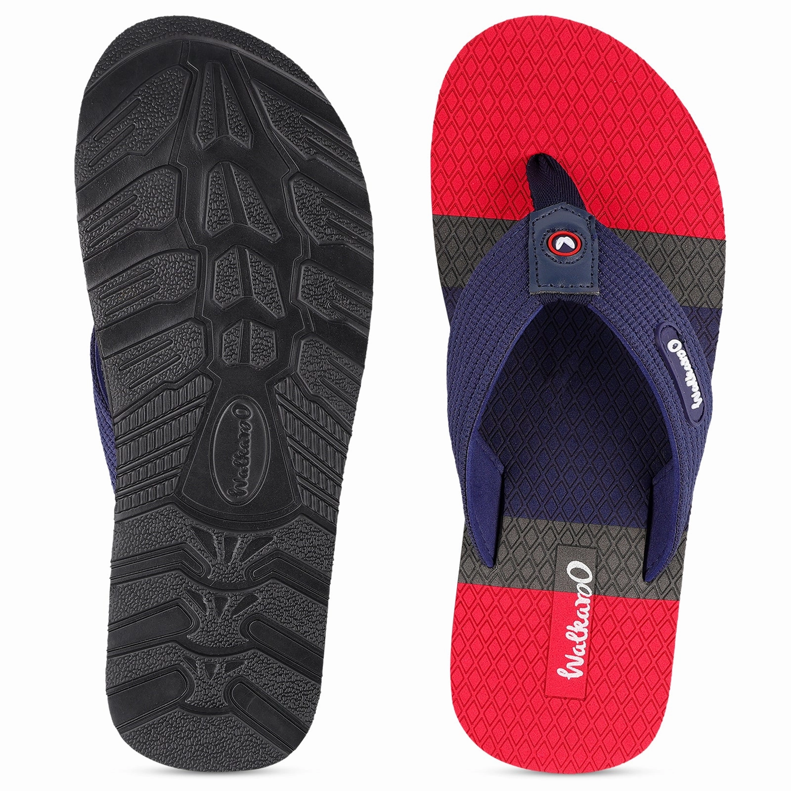 Men's Flip Flop Slippers - WC6621 Navy Blue Red Slip On Chelsea Work Boots