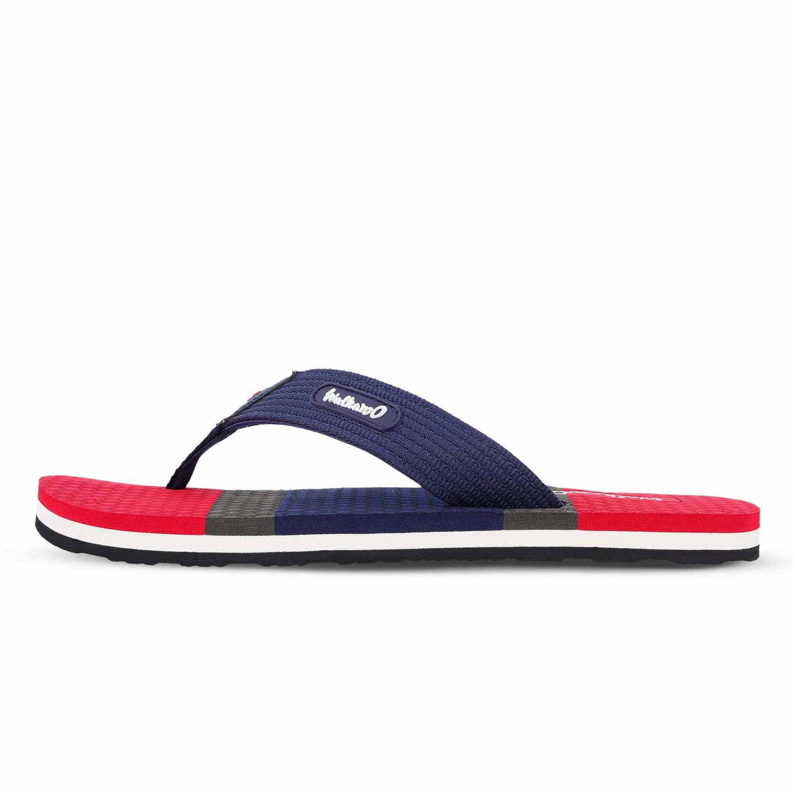 Men's Flip Flop Slippers - WC6621 Navy Blue Red Shearling Slip On