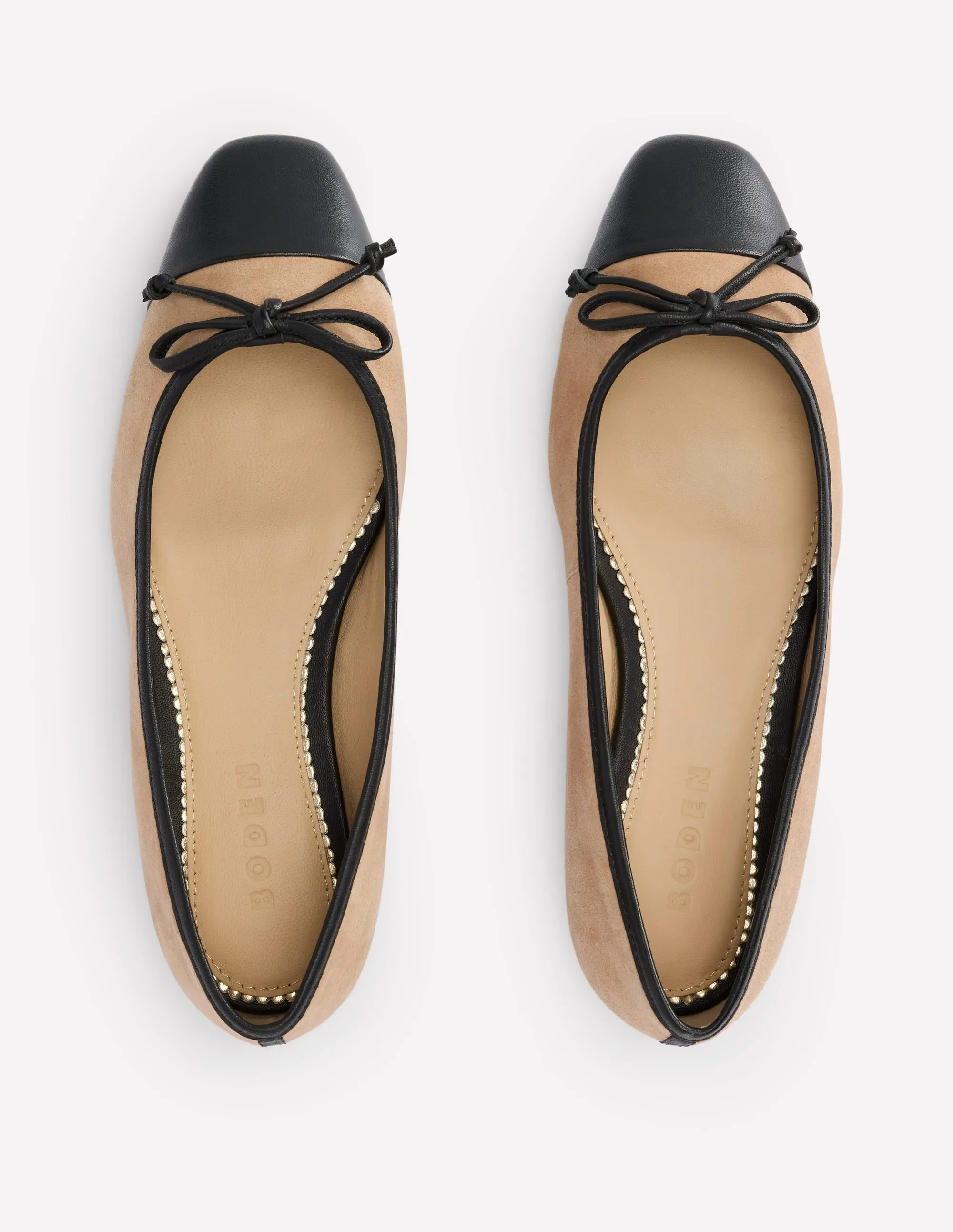 Roll Up Flat Shoes Toe Cap Ballet Flat-Macchiato Suede