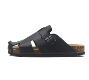 Buckle Leather Slip-On Sandals Slip On Driving Shoes