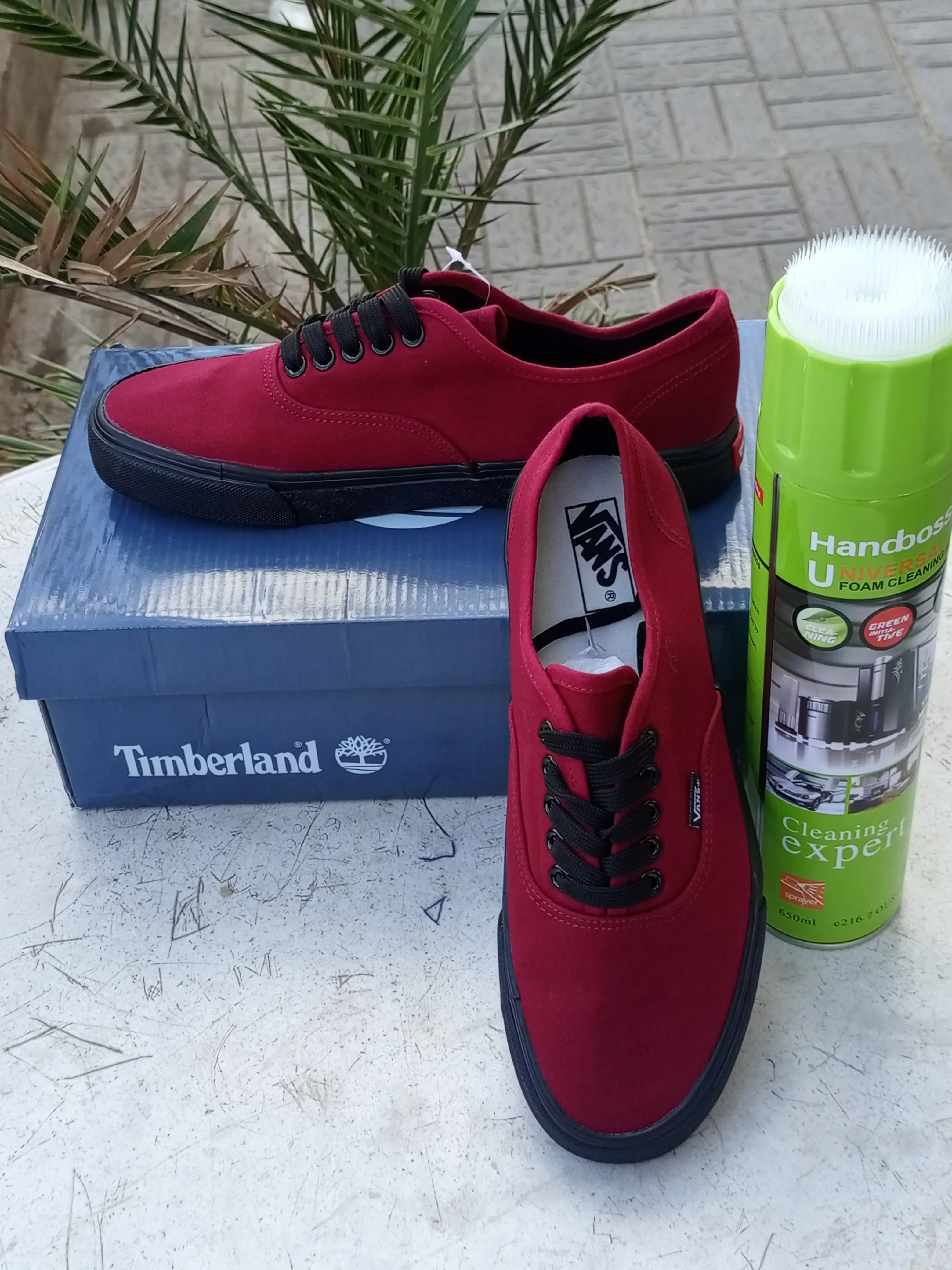 Sparkle Sneakers Off the Wall Vans- Maroon on Black