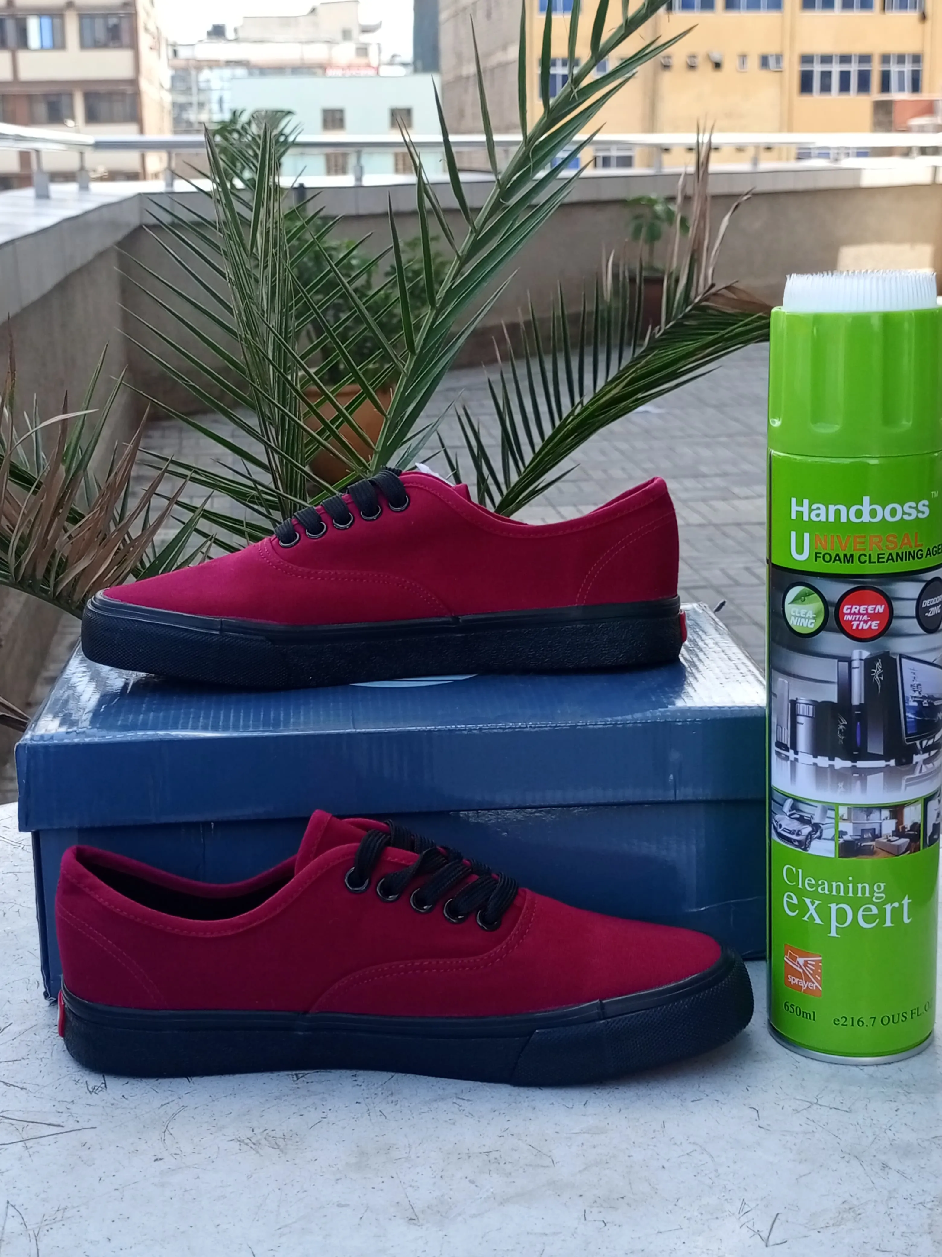 Most Cushioned Sneakers Off the Wall Vans- Maroon on Black