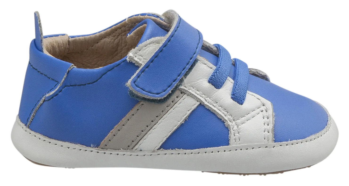 Best Shoes For Weightlifting And Cross Training Old Soles Boy's and Girl's Mini Jogger, Neon Blue / Snow / Gris