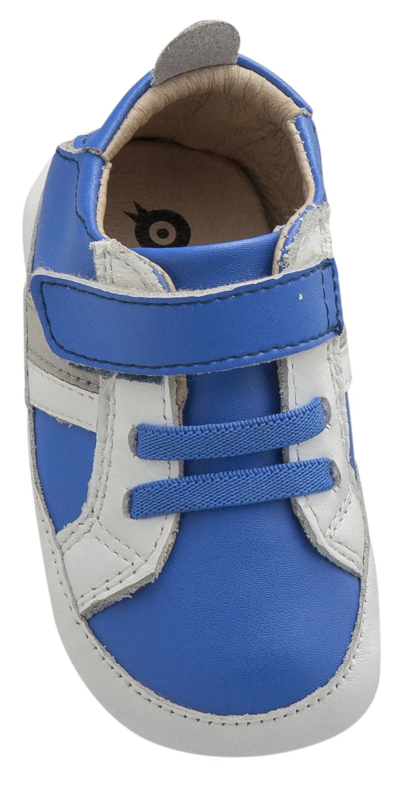 Wide Fitting Cross Training Shoes Old Soles Boy's and Girl's Mini Jogger, Neon Blue / Snow / Gris