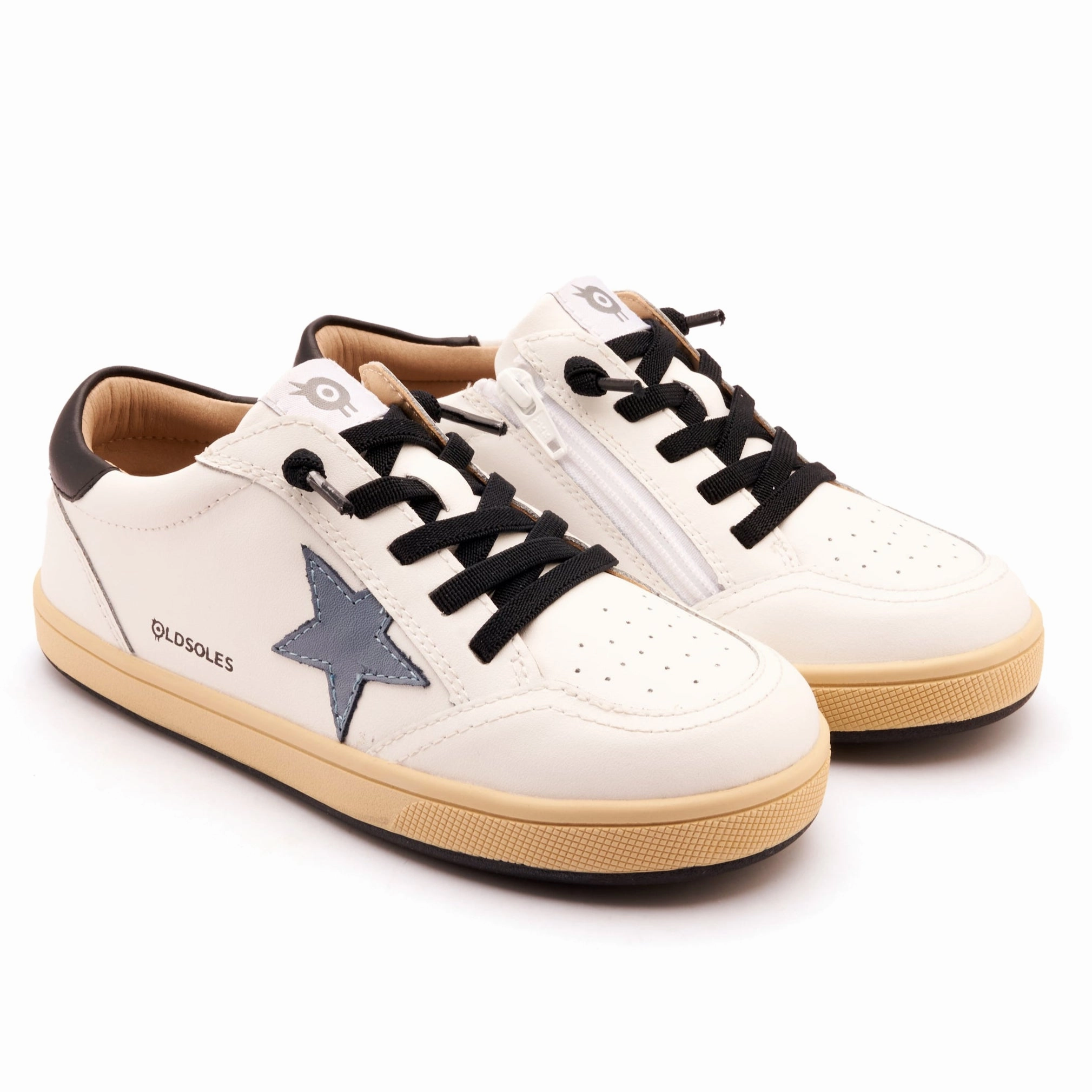 Sonic Sneakers Old Soles Boy's and Girl's Platinum Runner Casual Shoes - Snow / Indigo / Black