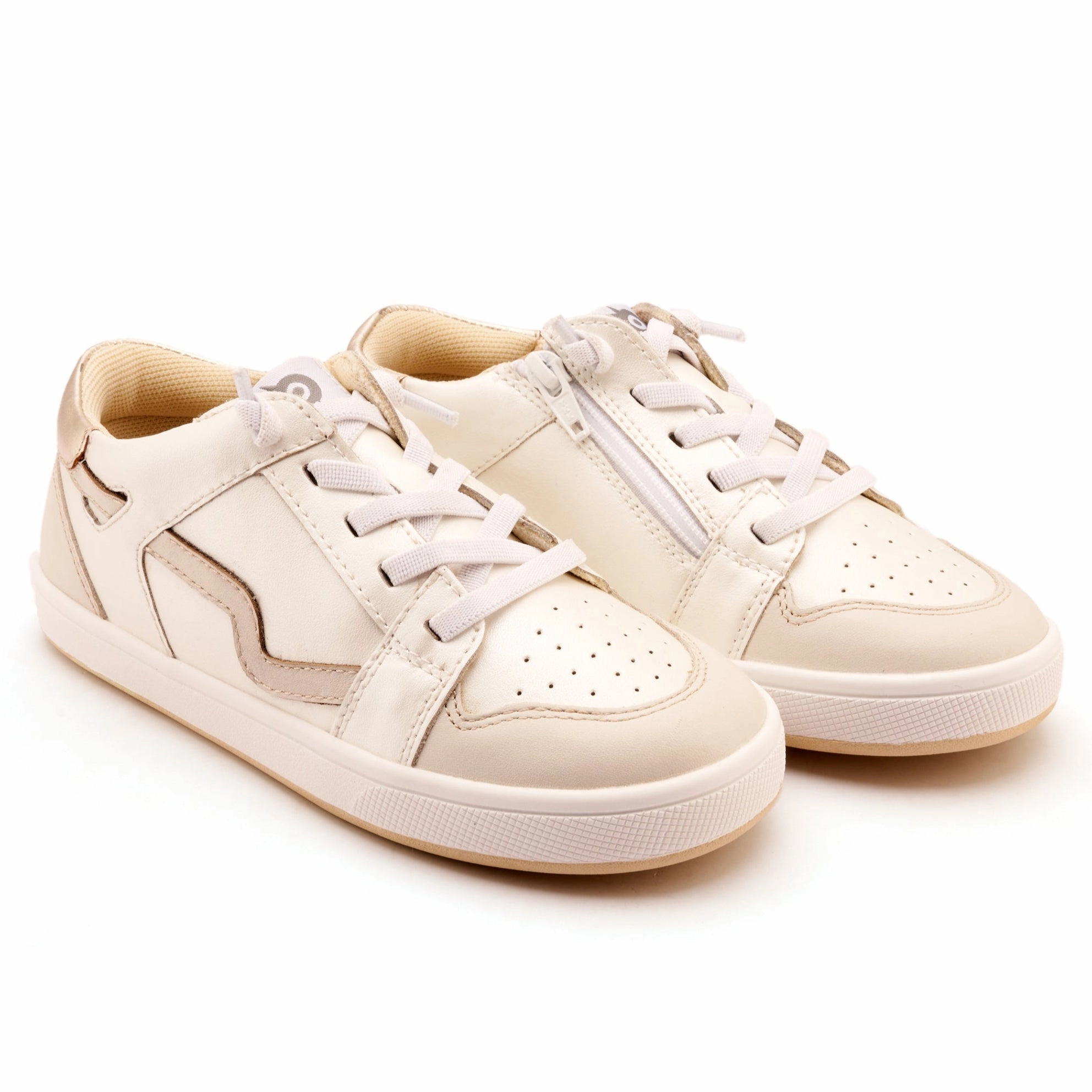 Old Soles Girl's Field Runner Casual Shoes - Nacardo Blanco / Vanilla / Gold Clog Sneakers