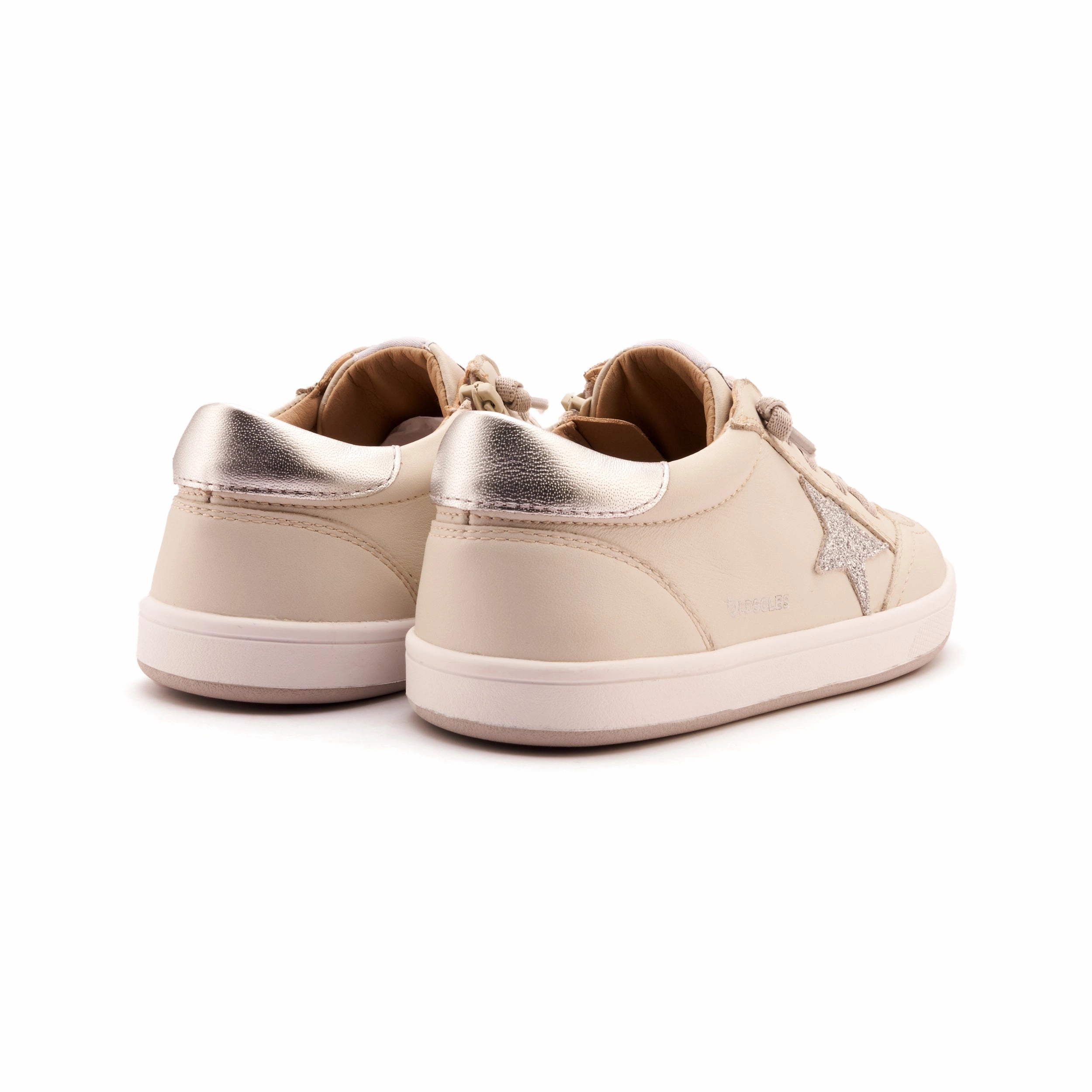 Stylish Sneakers Shoes Old Soles Girl's Platinum Runner Casual Shoes - Vanilla / Glam Argent / Silver