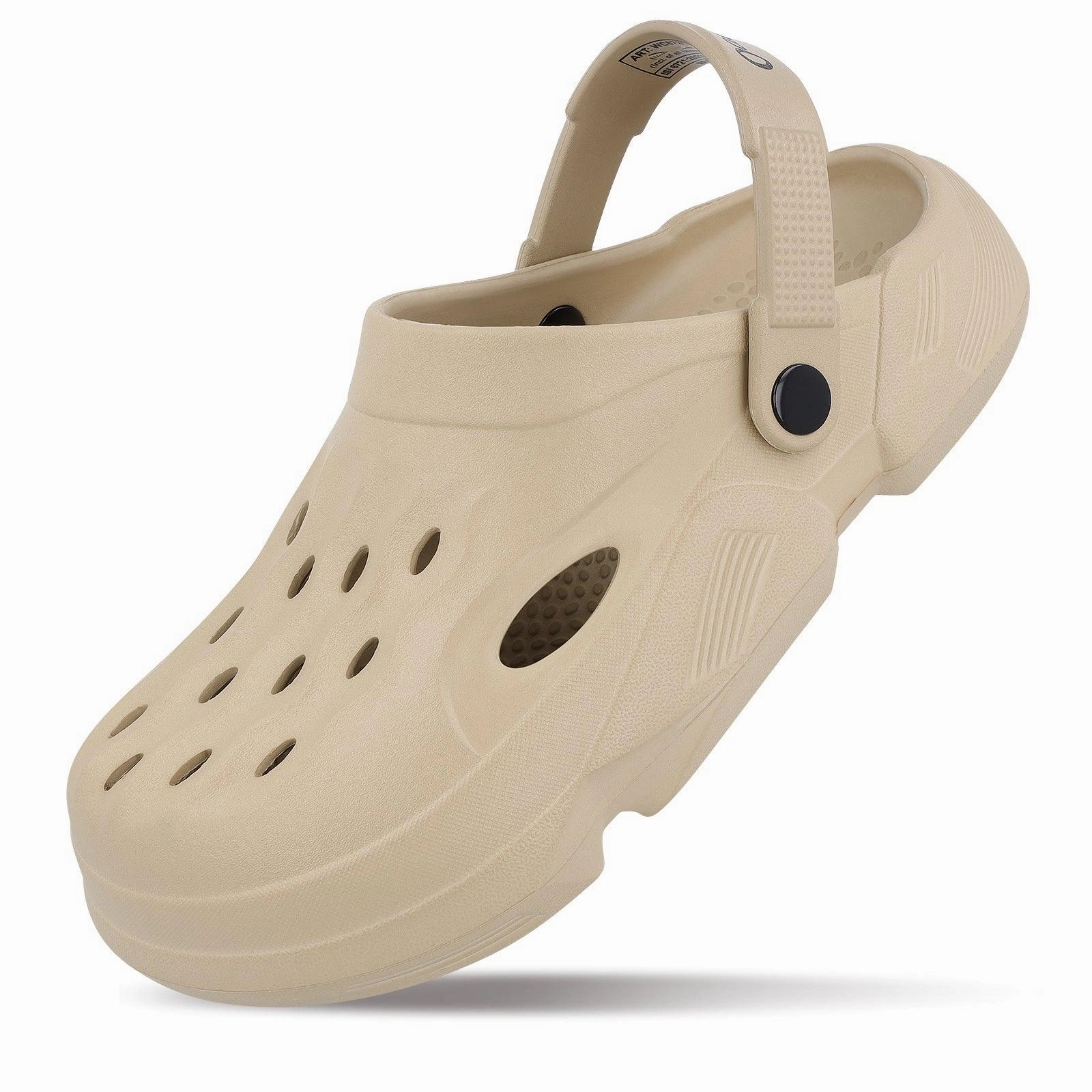 Walkaroo Mens Clogs  - WC8721 Khaki Slip-on Work Shoes Composite Toe