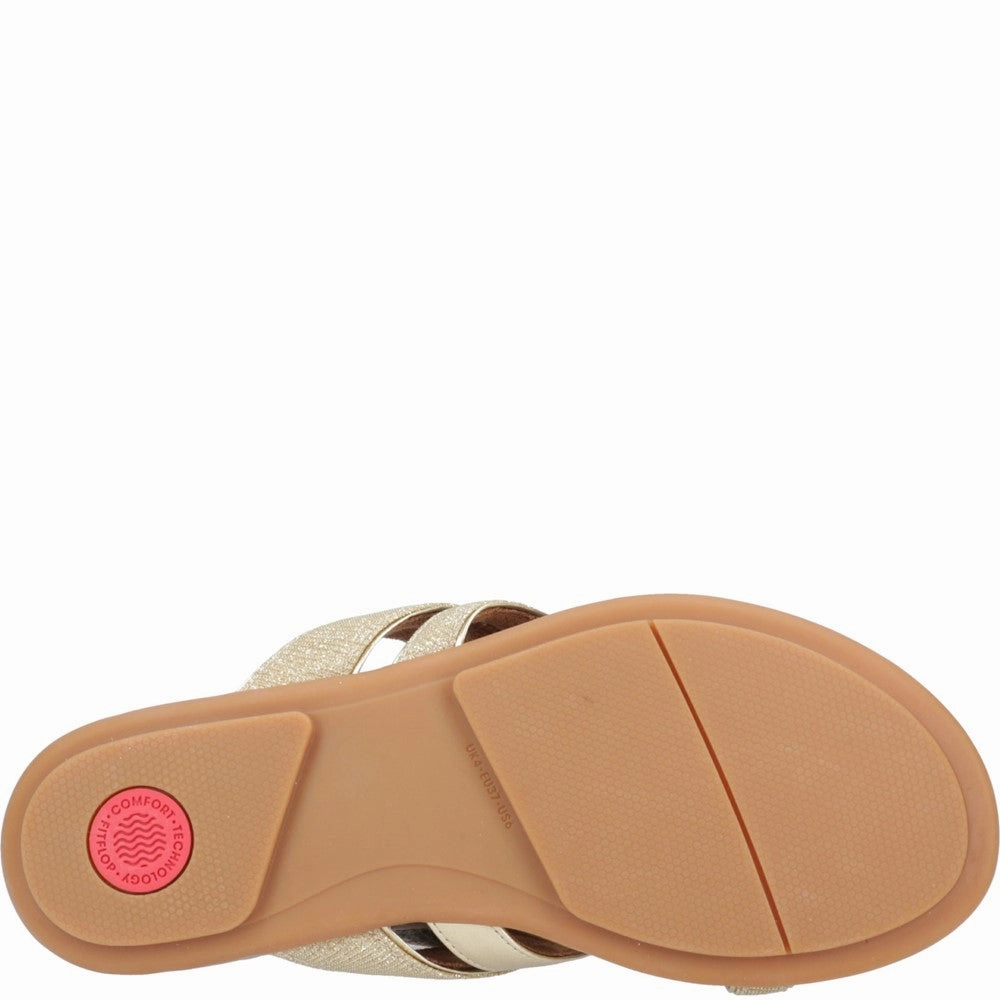 Sustainably Made Flip Flops Fitflop Gracie Shimmerlux Strappy Toe Post Sandals
