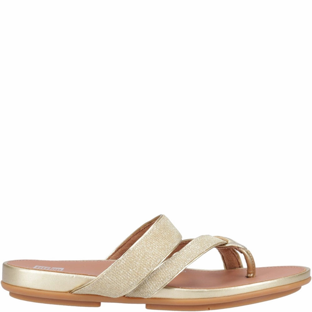 Fitflop Gracie Shimmerlux Strappy Toe Post Sandals Lions Flip Flops