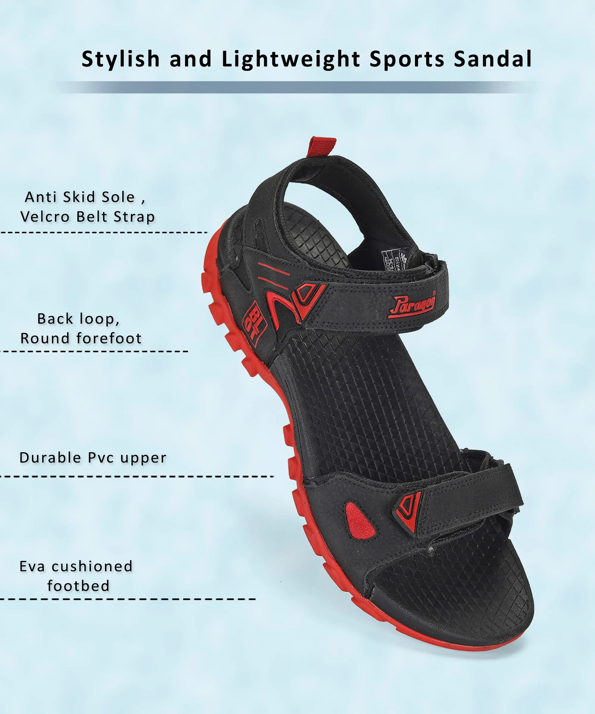 Sandals With Good Arch Support Paragon Blot K1425G Men Stylish Sandals | Comfortable Sandals for Daily Outdoor Use | Casual Formal Sandals with Cushioned Soles