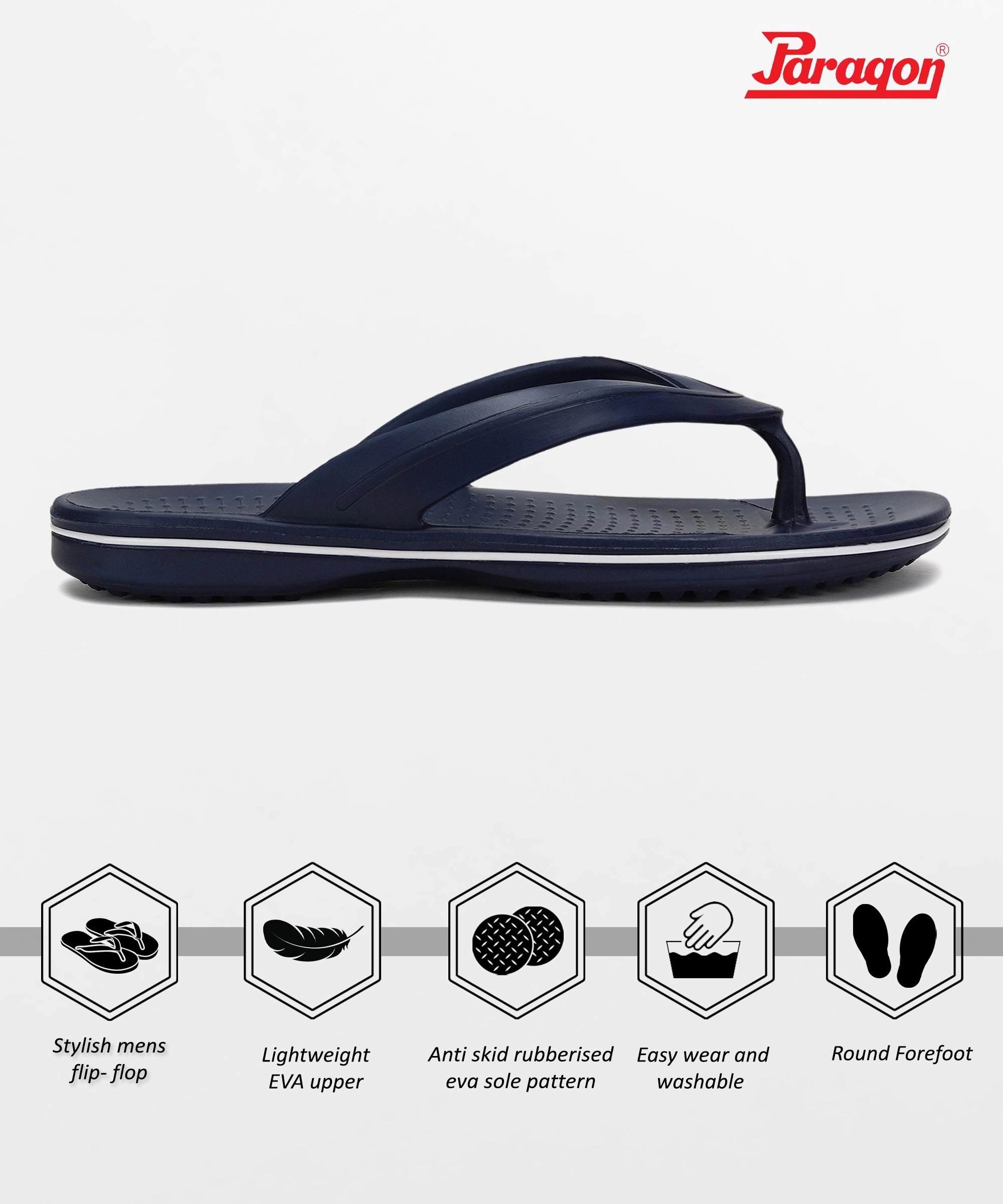Paragon EVK1129G Men Stylish Lightweight Flipflops | Casual & Comfortable Daily-wear Slippers for Indoor & Outdoor | For Everyday Use Slip On Heels Mules
