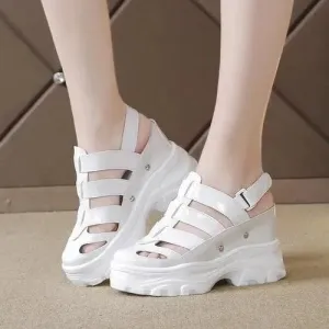 German Sandals Party Shinny Wedge Sandals