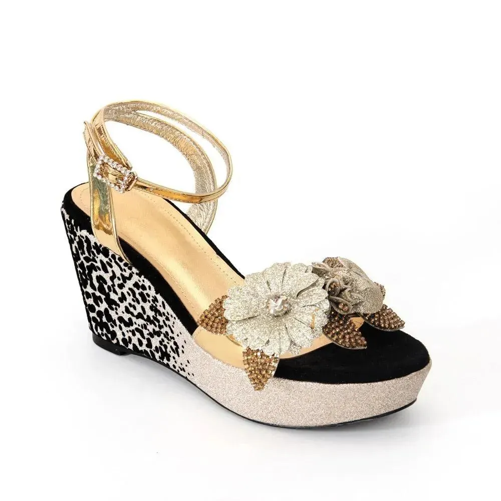 Patchwork Floral Wedge Sandals Libby Sandals