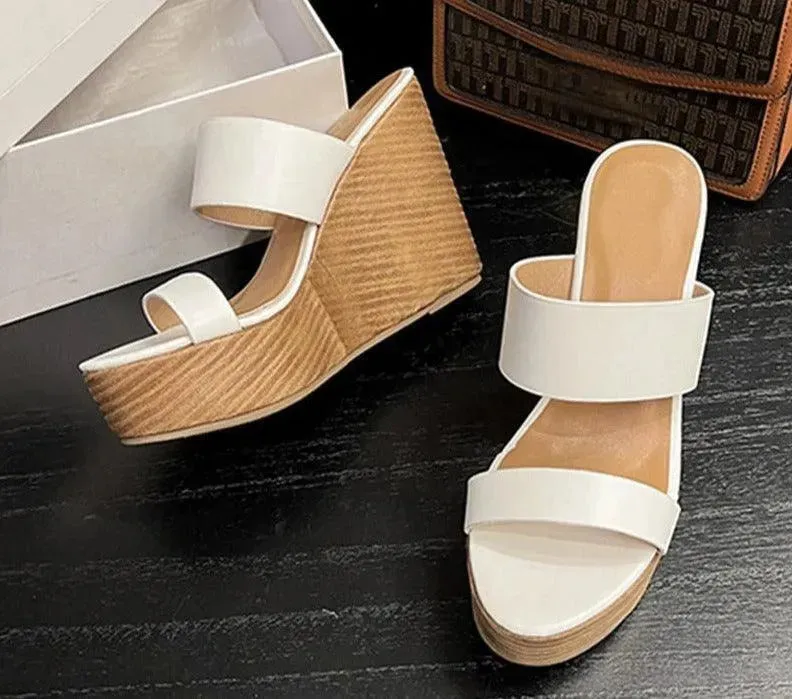 Milano Sandals Peep Toe Wedge Sandal Shoes