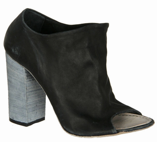 Authorized Boots Peep Toe Block Mule Boot, Black