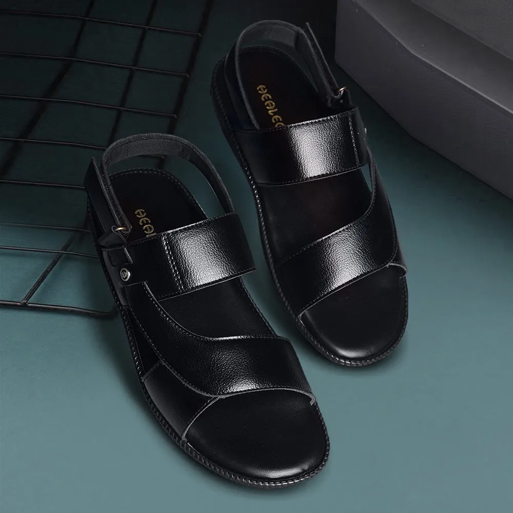 Healers Black Casual Sandal For Men VCL-103 By Liberty Beach Sandals