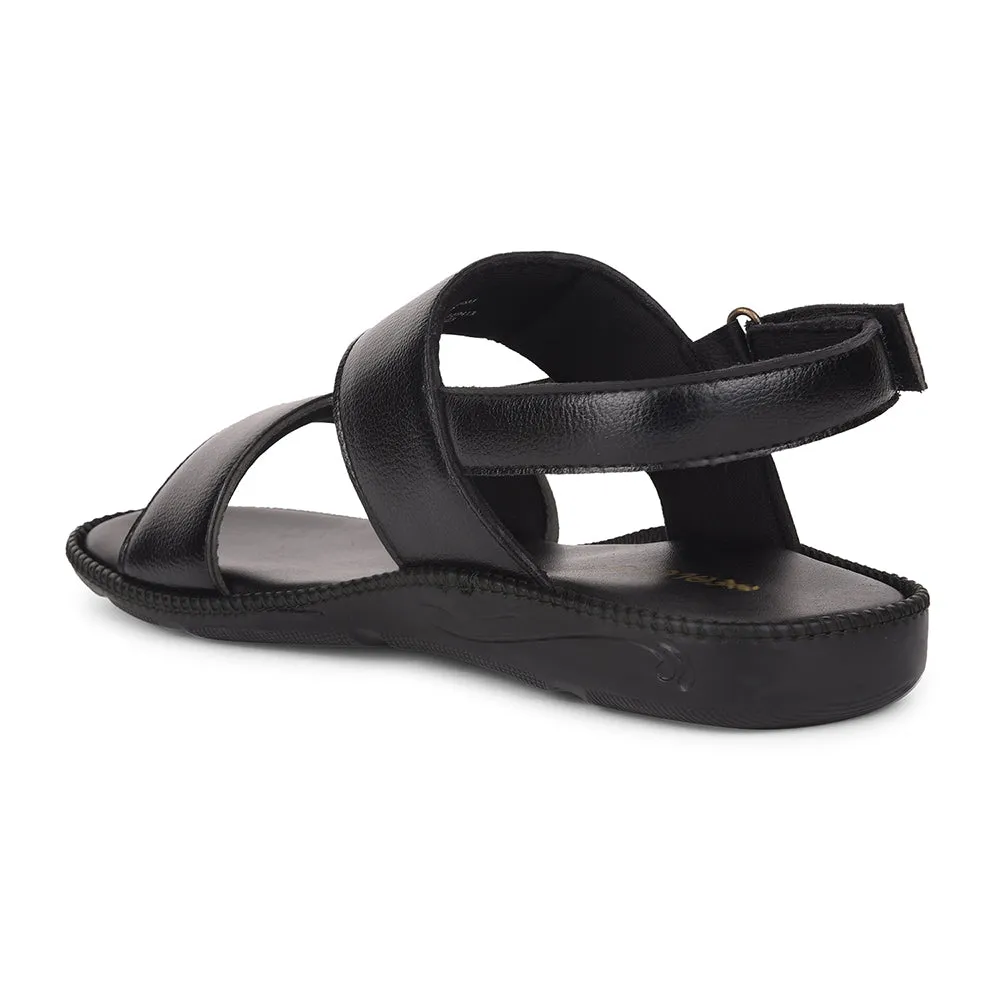 Walking Sandals Arch Support Healers Black Casual Sandal For Men VCL-103 By Liberty