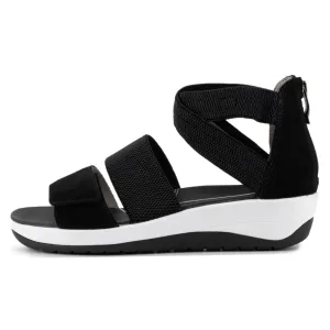 Ara Naples Black Platform Sandal (Women's) Silver Sandals