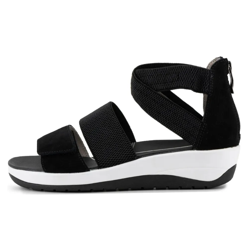 Ara Naples Black Platform Sandal (Women's) Cute Orthopedic Sandals