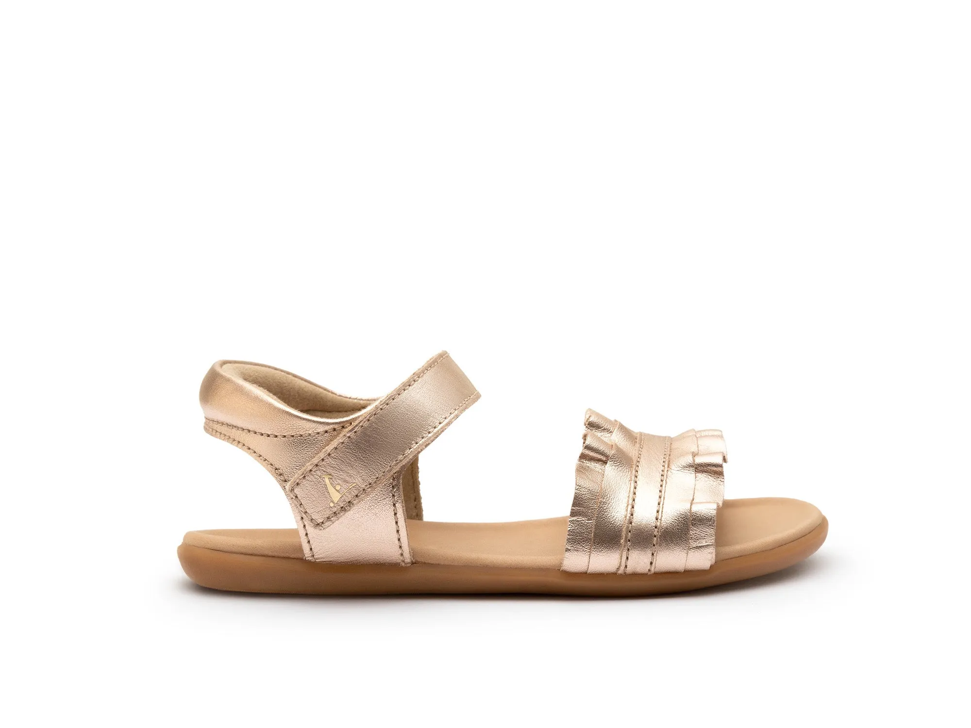 Gladiator Flat Sandals Tip Toey Joey Girl's Ruffle Sandals - Metalic Salmon