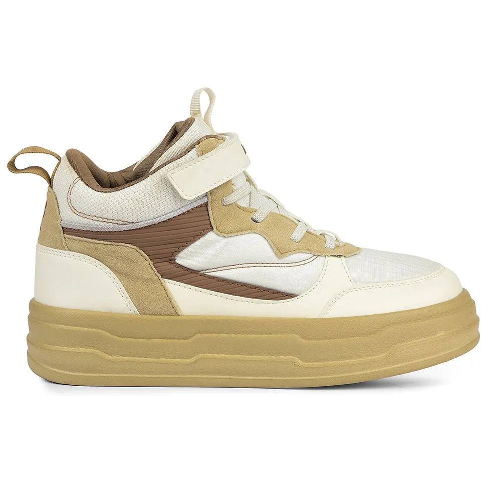 Leap7x Beige Sporty Casual Lacing Sneakers For Women STYLO-10 By Liberty Muddy Sneakers