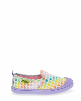 Sneakers With V Kids Puddle Hearts Slip On - Cream