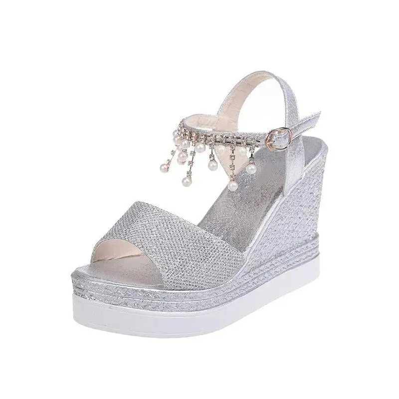 Flat Sandals On Sale Peep Toe Summer Wedge Shoes