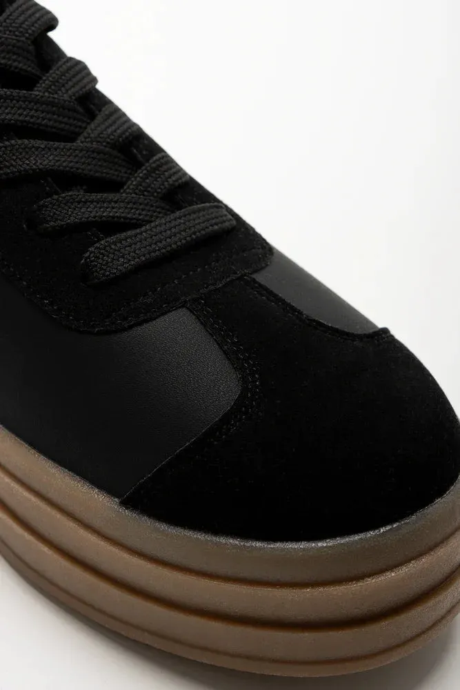 Platform Sneakers Black Running Shoe Shop London