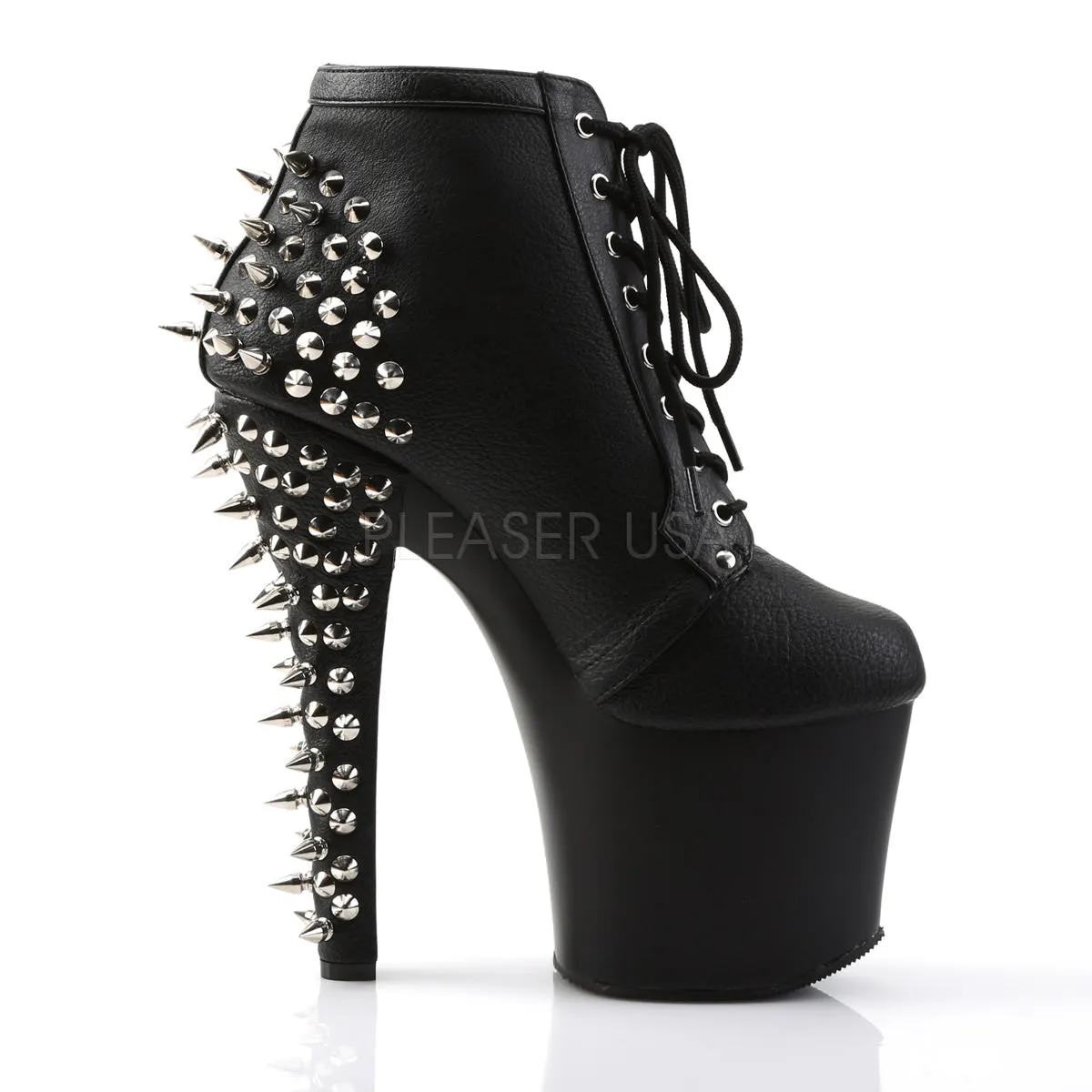 PLEASER FEARLESS-700-28 Black Matte Ankle Boots Star Trek Boots