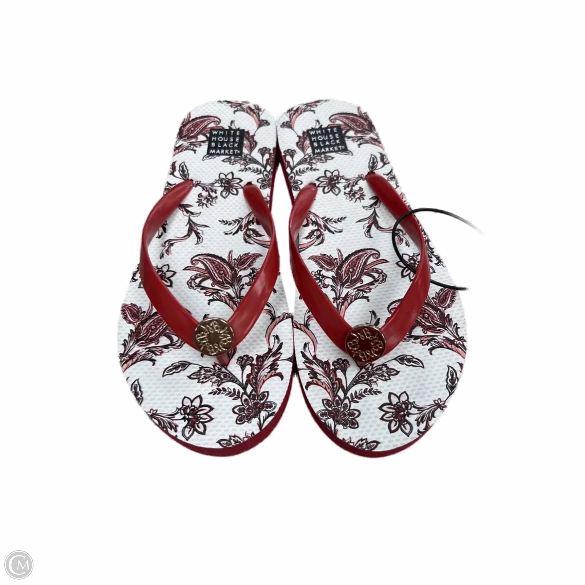 Sandals Flip Flops By White House Black Market In Red & White, Size: 6 Big Bow Flip Flops
