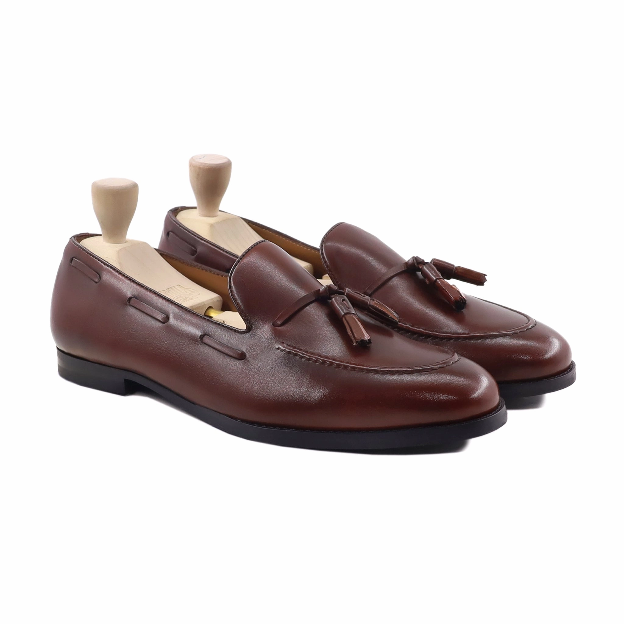 Dapper - Men's Reddish Brown Calf Leather Loafer Belgium Loafers