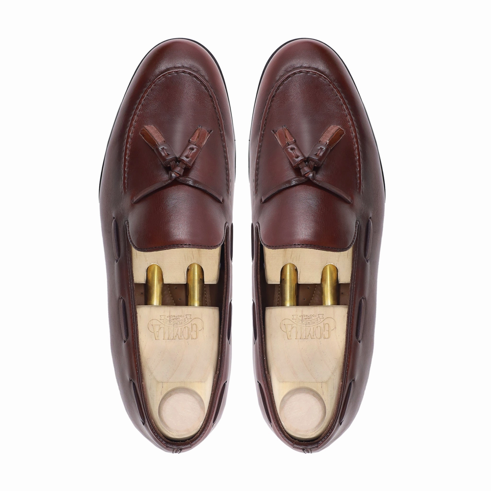 Snaffle Pebble Grain Leather Kiltie Loafers Dapper - Men's Reddish Brown Calf Leather Loafer