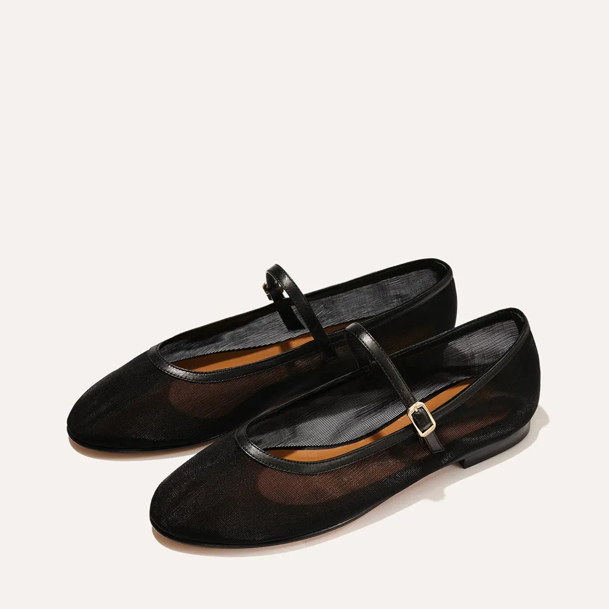 The Demi Jane - Black Mesh Simms Flats Shoes