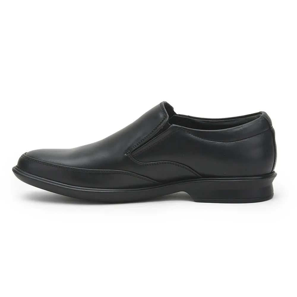 Dress Pants With Boat Shoes Fortune Formal Non Lacing Shoes For Men (Black) LUCIO-503 By Liberty