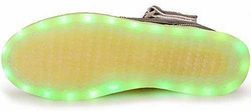 Poppin Kicks LED Light Up Shoes Boy Girl Metallic Leather Hi Fashion Sneakers (Toddler/Little Kid/Big Kid) - Free   Shipping