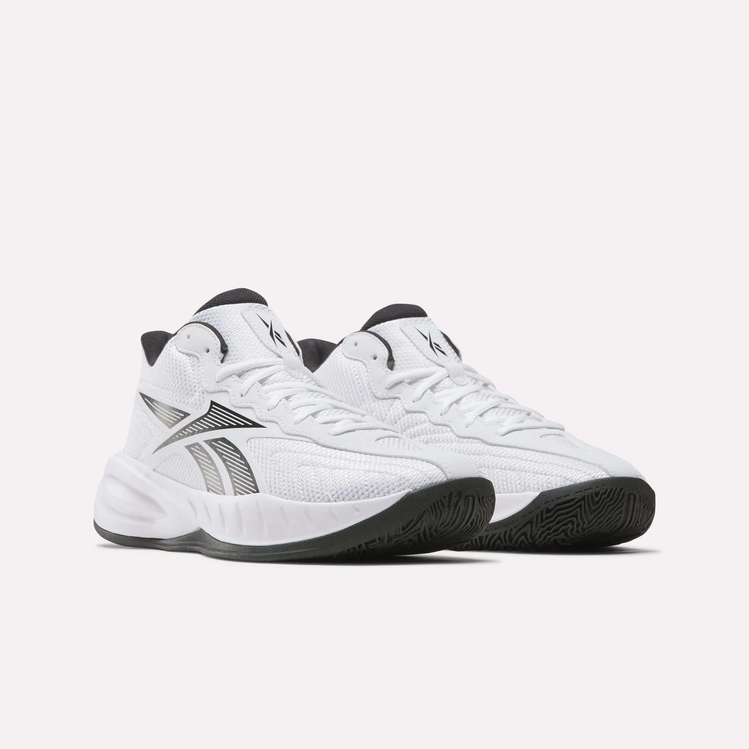 Light Basketball Shoes With Good Traction Reebok Press White/Black/Grey
