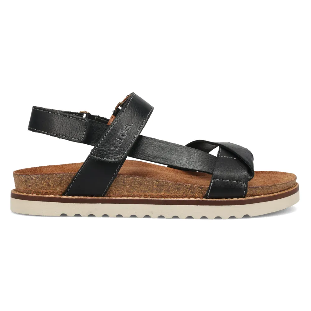 Sandals Thongs Taos Sideways Black Leather Sandal (Women's)