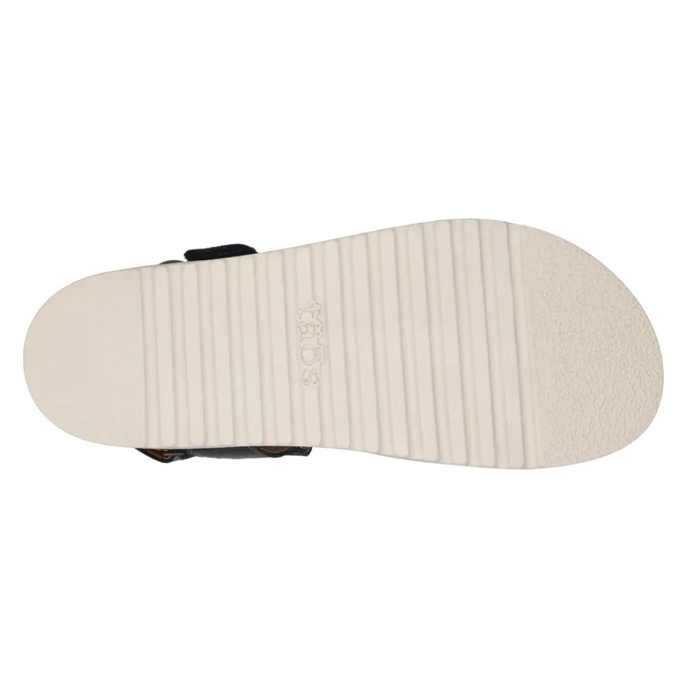 Taos Sideways Black Leather Sandal (Women's) Sandals Resort St Lucia Halcyon Beach