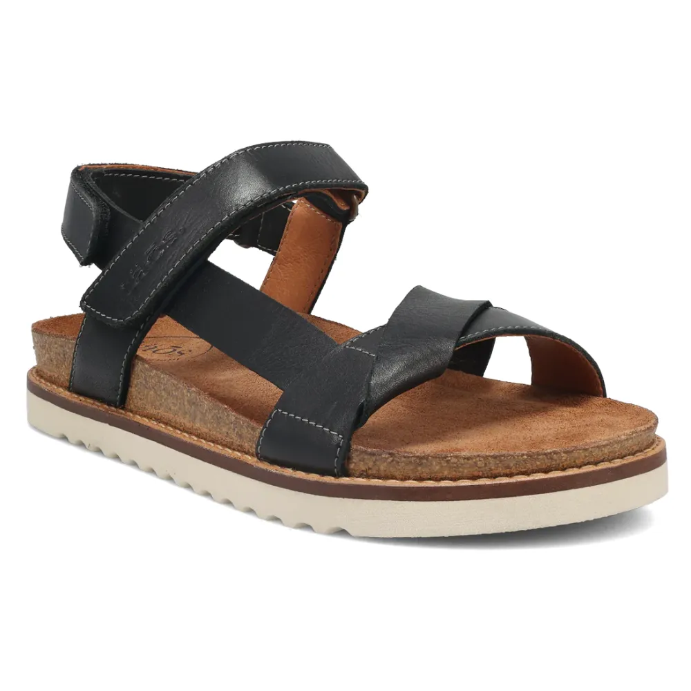 Taos Sideways Black Leather Sandal (Women's) Teva Gladiator Sandals