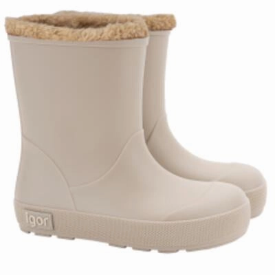 Chelsea Boots With Dress Igor Boy's and Girl's Yogi Borreguito Rain Boots - Beige
