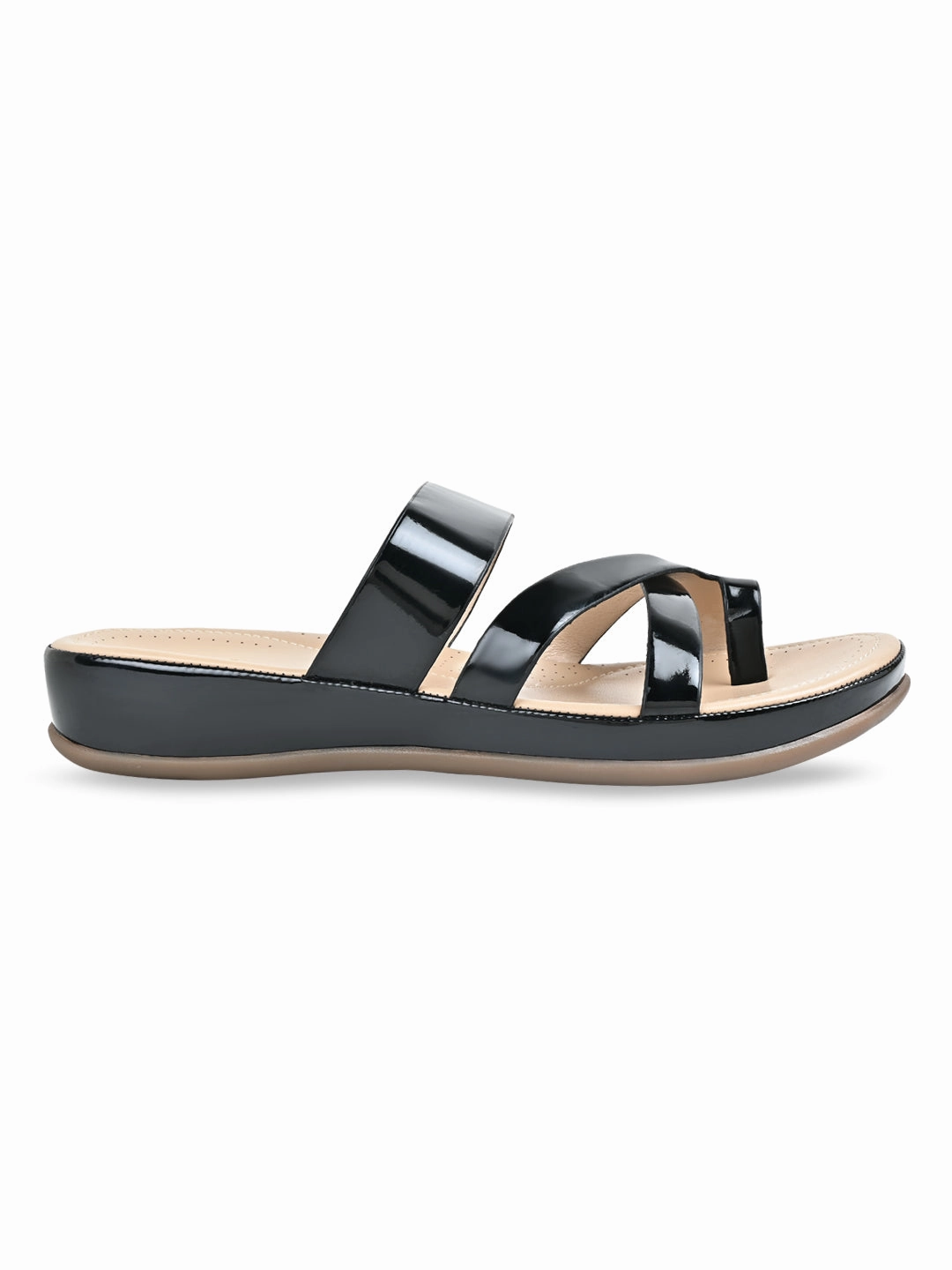 Cycling Flat Shoes Rocia By Regal Black Women Comfort Patent Flats