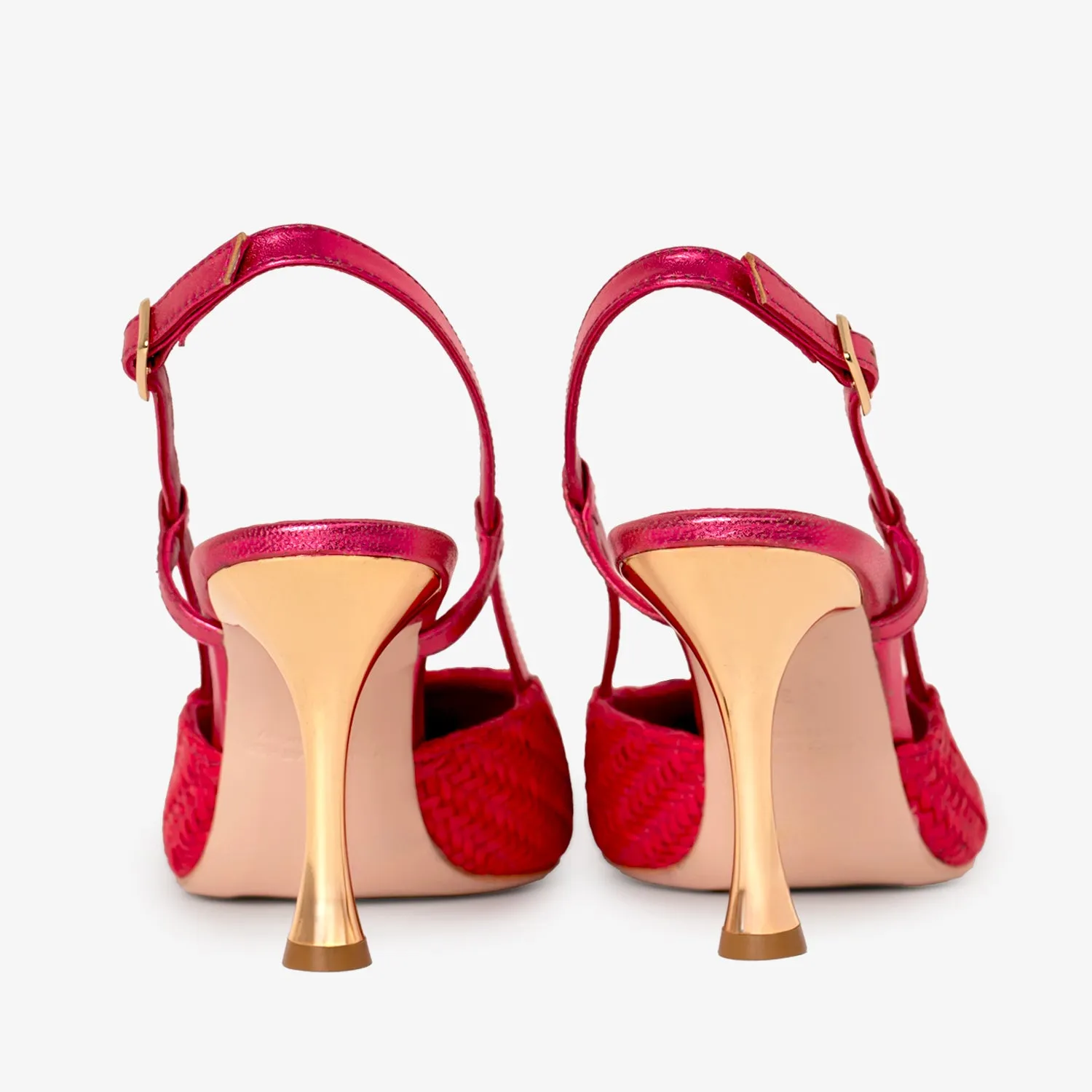 Sandals Bungalows The Luna Fuchsia Leather Slingback Women Sandal