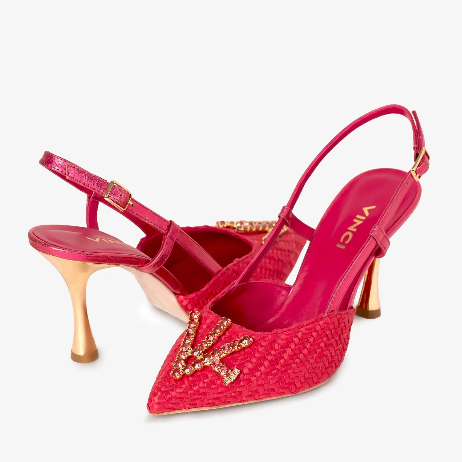The Luna Fuchsia Leather Slingback Women Sandal Platform Sandals With Straps