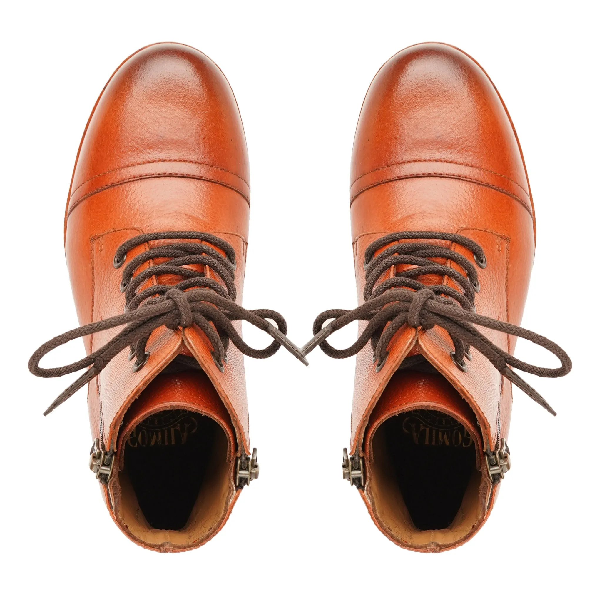 Boots At Sheplers Sara - Ladies Orange Tan  Pebble Grain Leather Ankle Boot