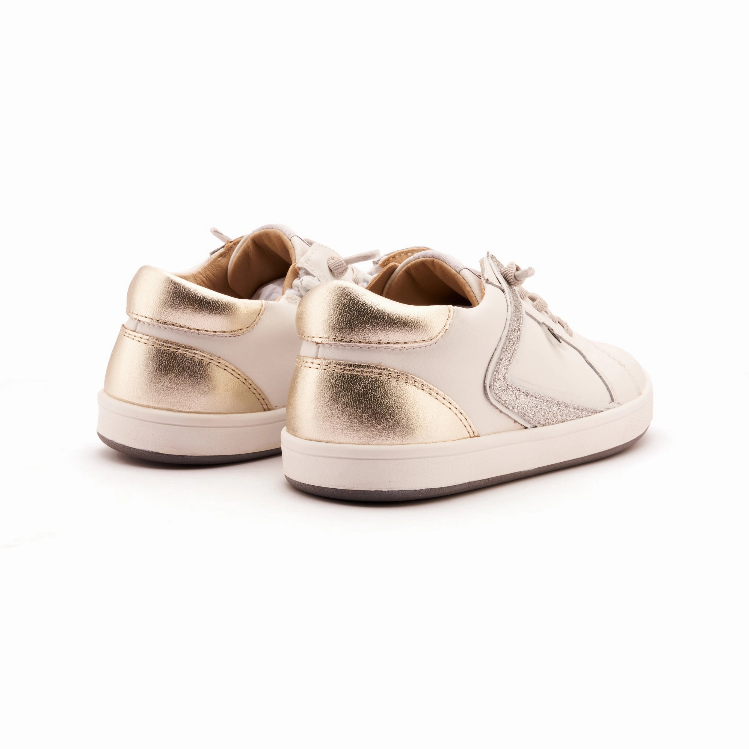 Old Soles Girl's Sash Runner Casual Shoes - Snow / Gold / Glam Argent Soho Sneakers Nyc