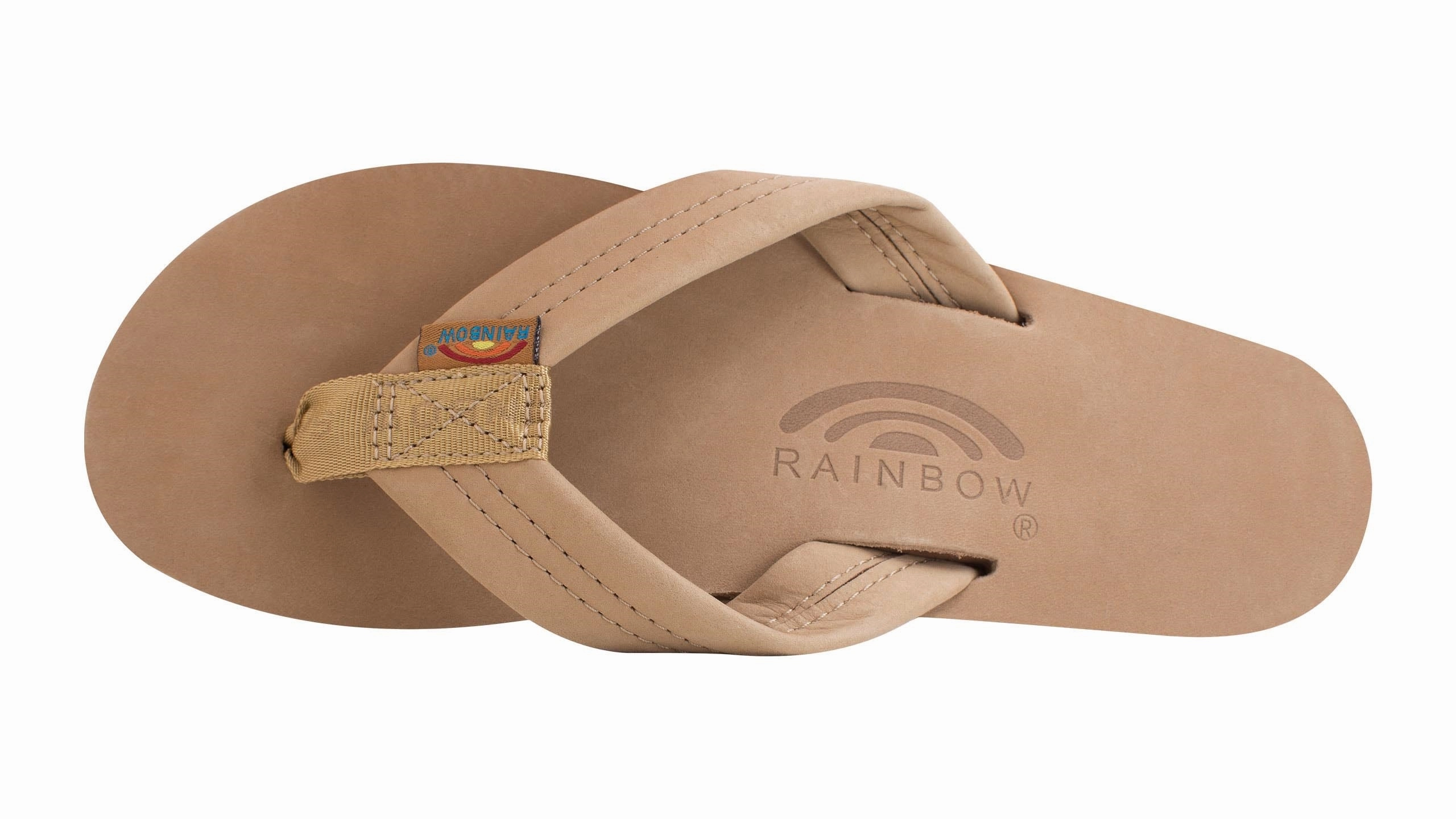 Rainbow Single Layer Leather Sandal-Sierra Brown Sandals For Orthotics