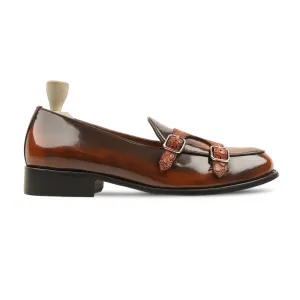 Ysl Leopard Loafers Randers - Men's Burnish Tan Box Leather High Shine Monkstrap