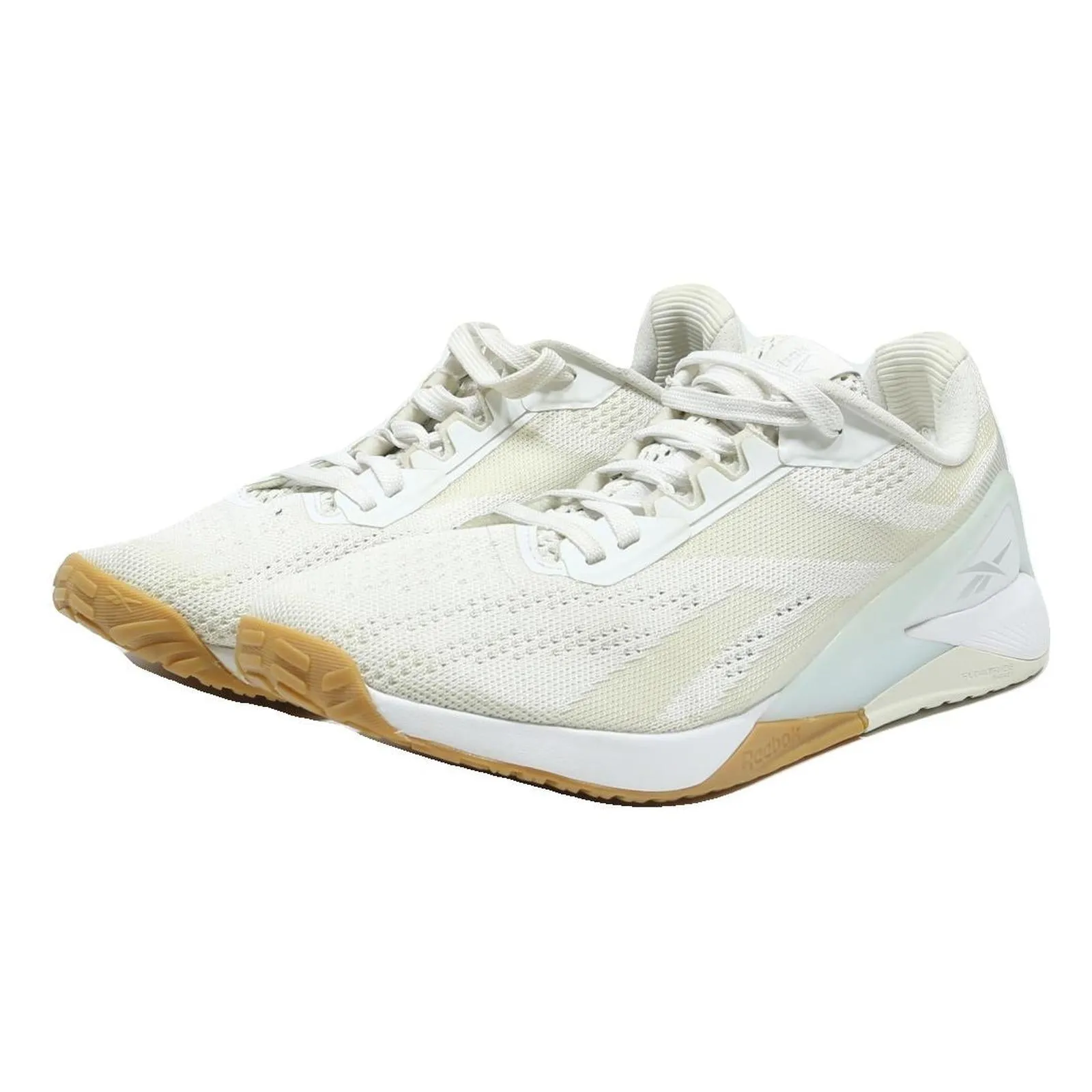 REEBOK Nano X1 Womens Training Shoes White Beige Synthetic UK 6 Lightweight Sprint Trainer Shoes