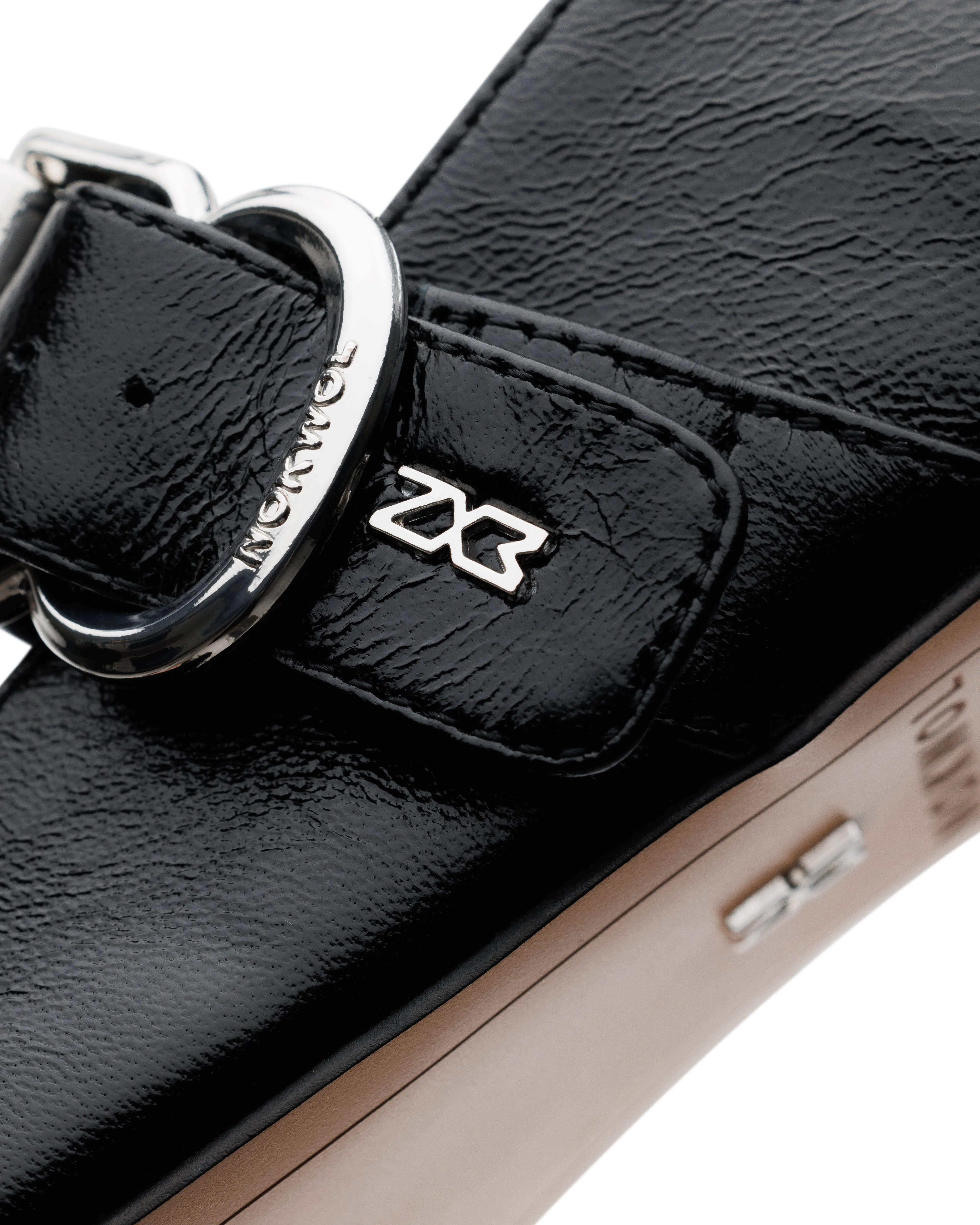 Jiso Black Crinkle Patent Sandals Royal Caribbean Reviews